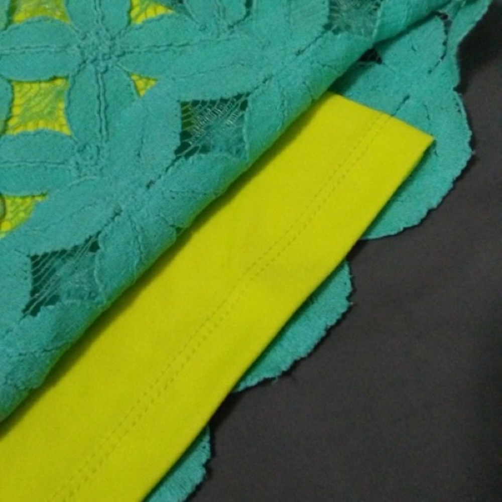 NWOT..casual, beachy green/blue lattice lace over tank top - Picture 3 of 5